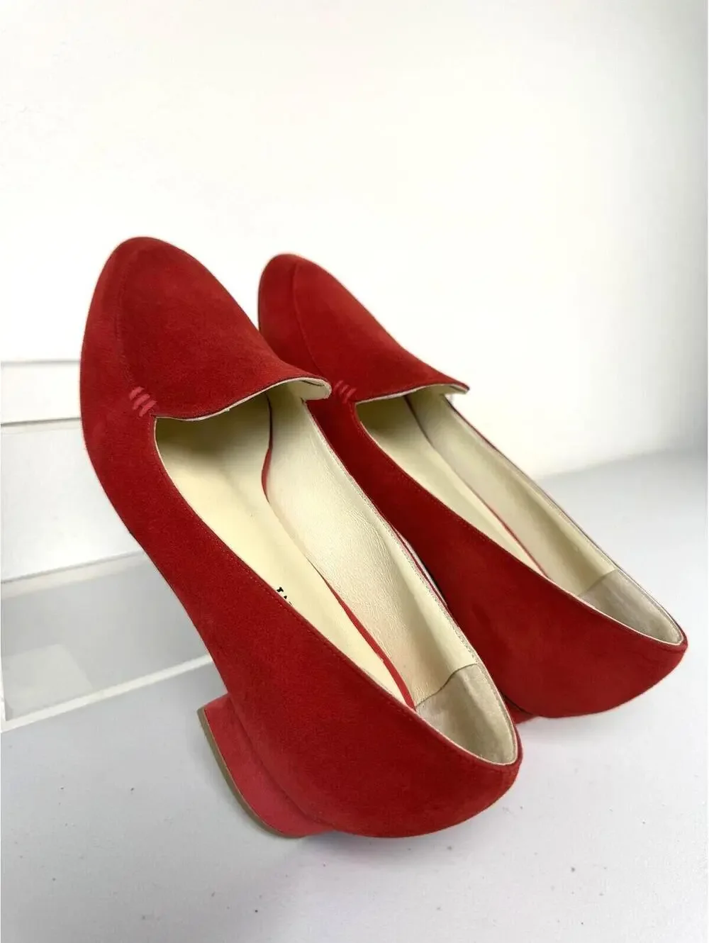 $475 NWOB Sarah Flint Rosie Loafers Flats Red Suede Shoes Size 36 EU 6 US Italy